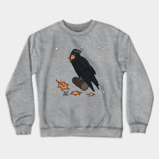 Crow and Starts and Autumn Leaves Crewneck Sweatshirt